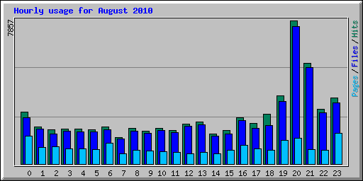 Hourly usage for August 2010